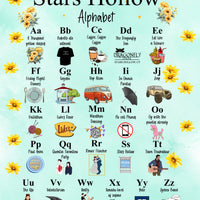 Stars Hollow Alphabet Sherpa Blanket