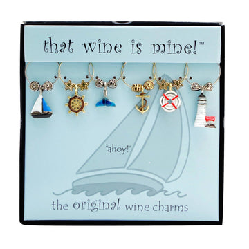 6-Piece Ahoy Painted Wine Charms