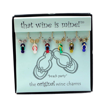 6-Piece Beach Party Painted Wine Charms
