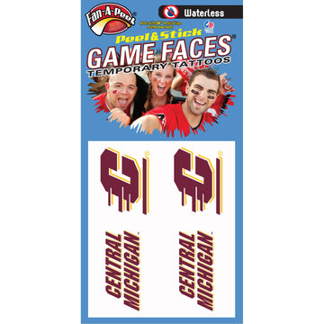 Central Michigan Game Faces® Temporary Tattoos