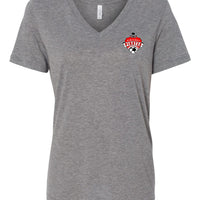 Pinckney Soccer Logo Ladies V-Neck