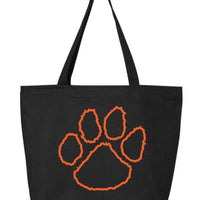 Paw Print Jumbo Zippered Tote Bag