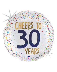 Cheers to 30 years 18" Foil Balloon