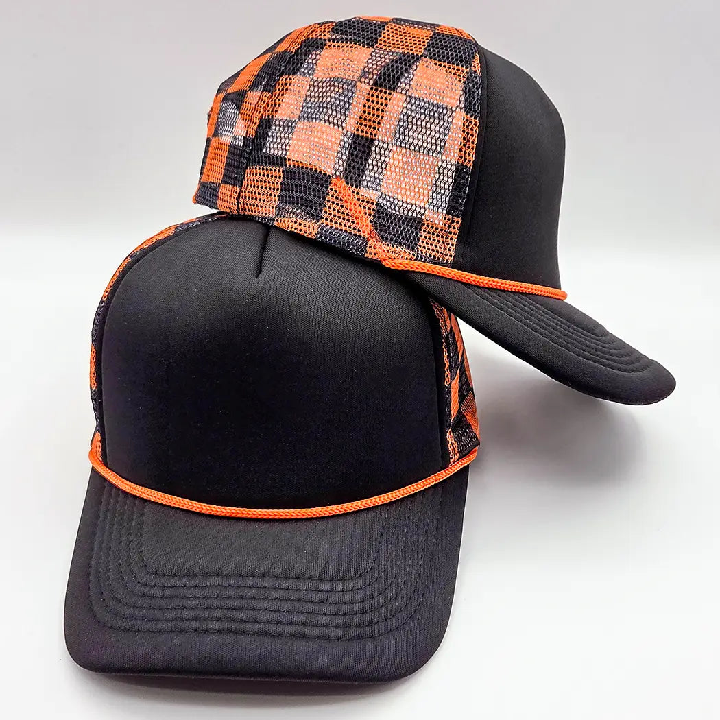Checkered Trucker Hat
