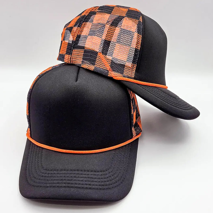 Checkered Trucker Hat