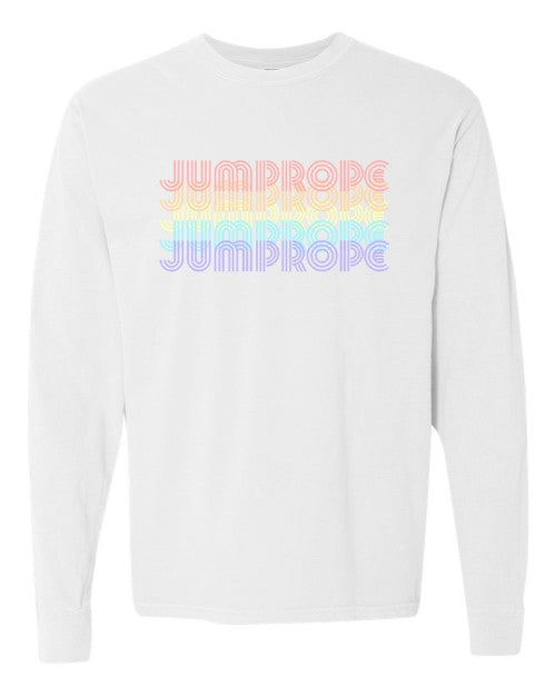 Retro Rainbow Jumprope Comfort Colors Long Sleeve