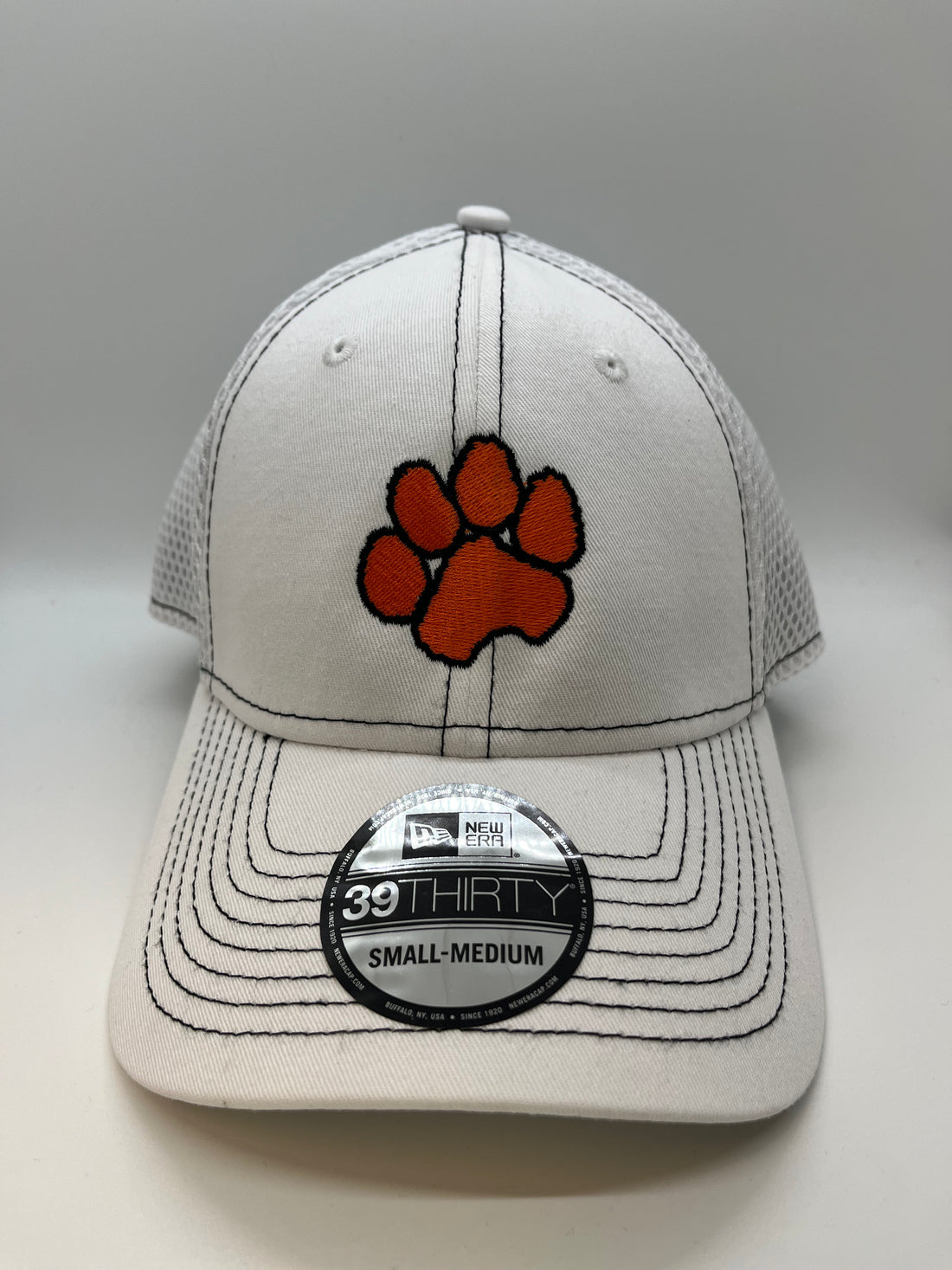 Brighton New Era White Hat with Orange Decal