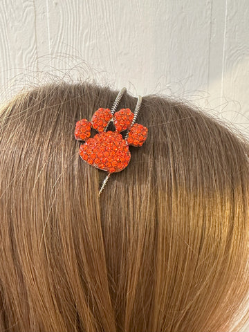 Rhinestone Paw Print Silver Headband