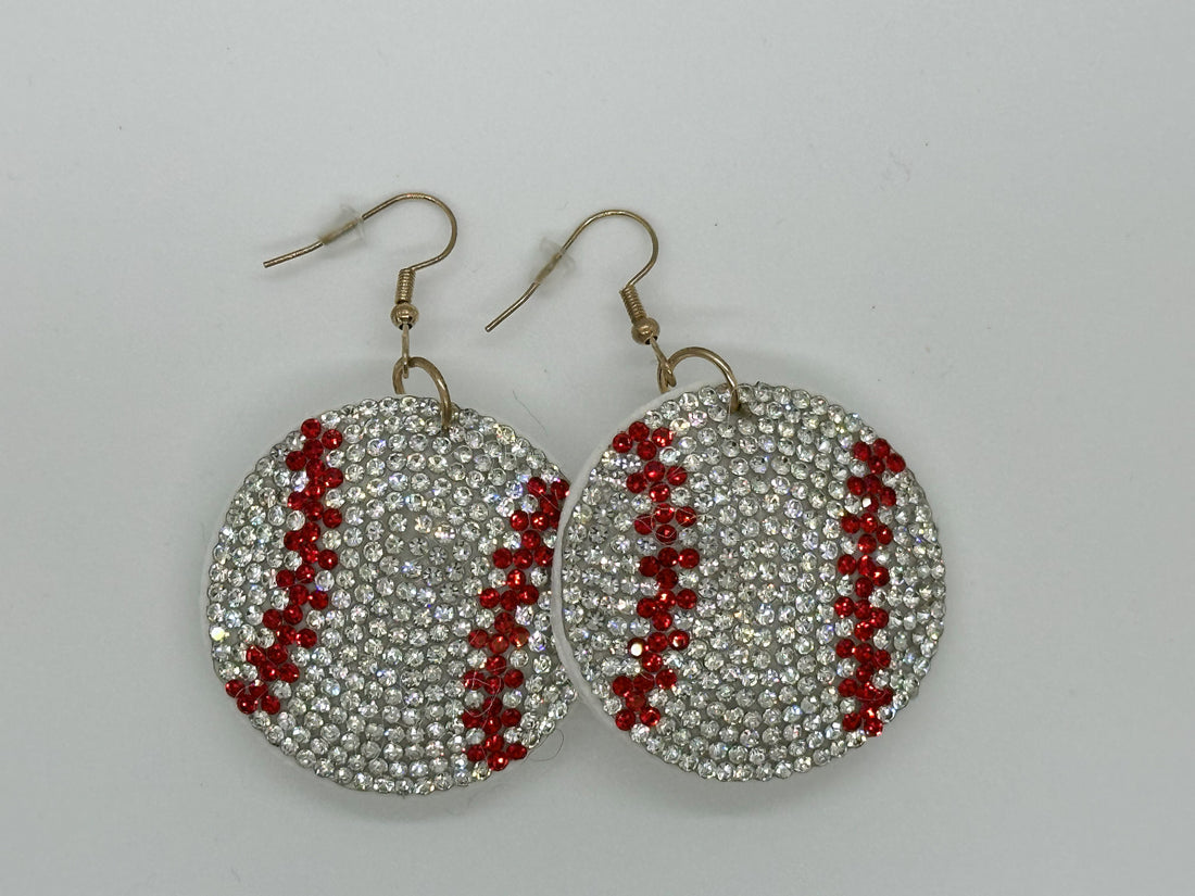 Blingy Baseball Earrings