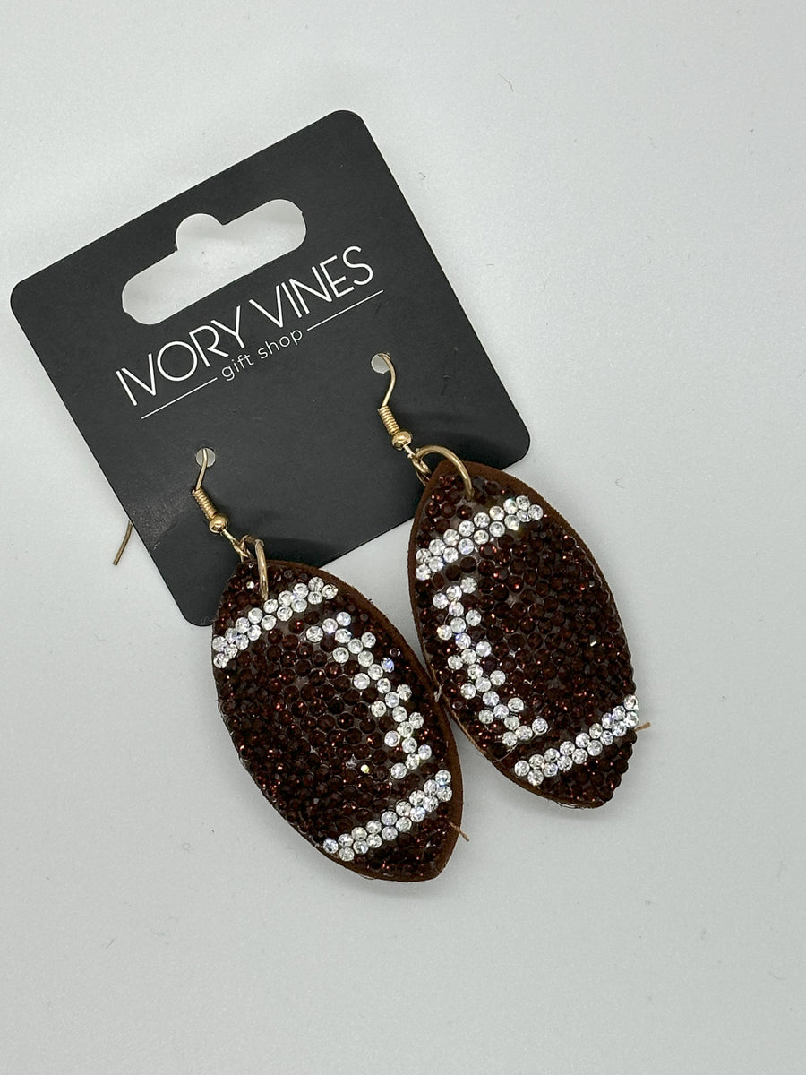 Blingy Football Earrings