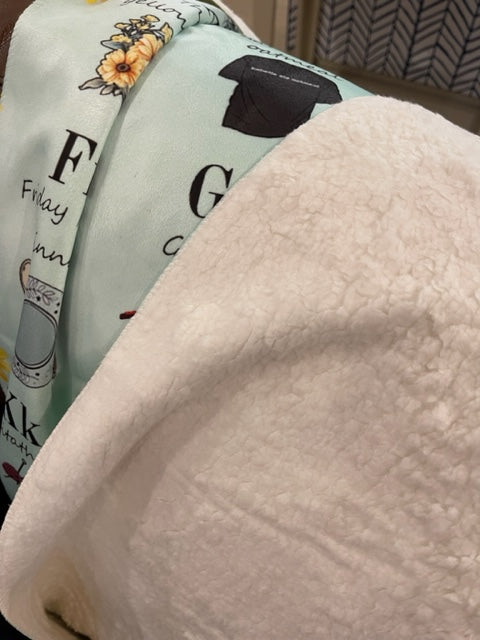 Stars Hollow Alphabet Sherpa Blanket
