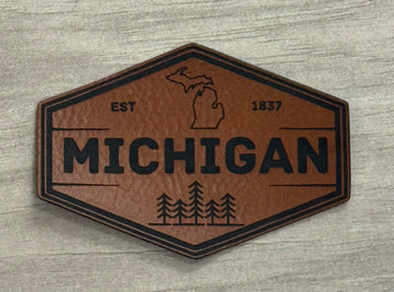 Michigan Faux Leather Patch