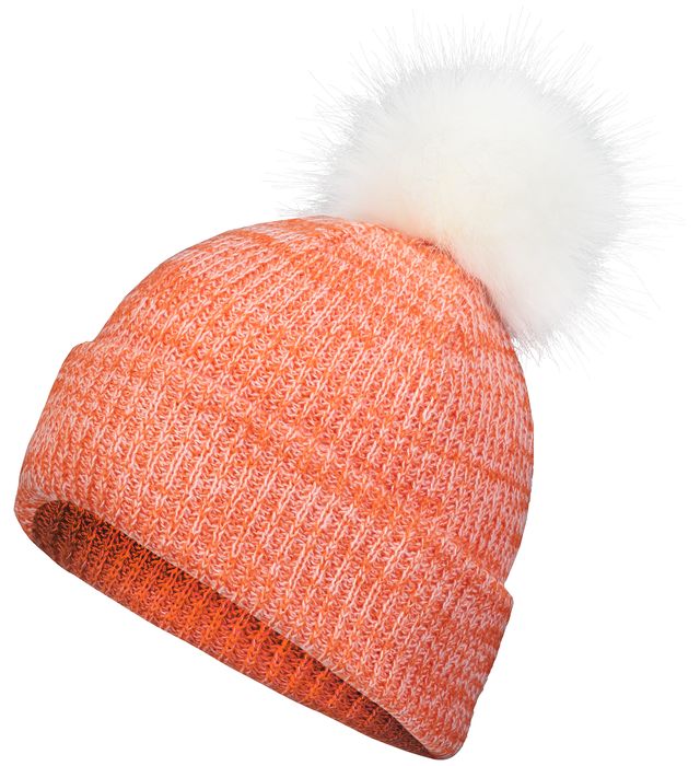 Marled Faux Pom Beanie