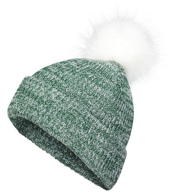 Marled Faux Pom Beanie