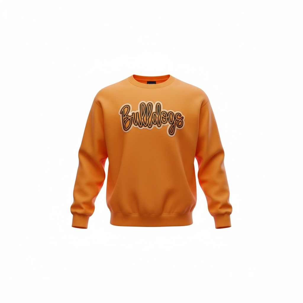 Bulldogs Stadium Script Embroidered crewneck