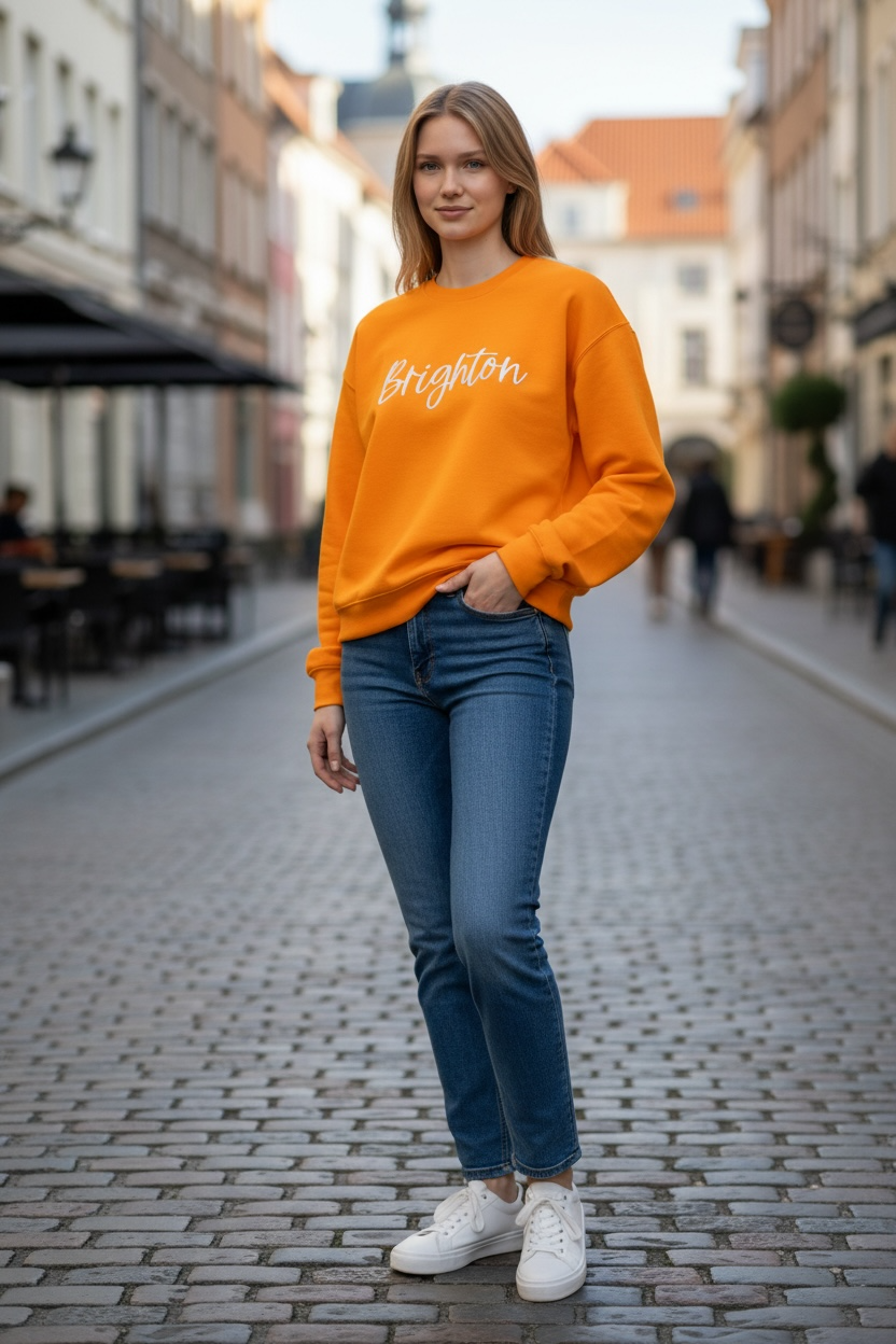 Brighton Puff Embroidered Crewneck