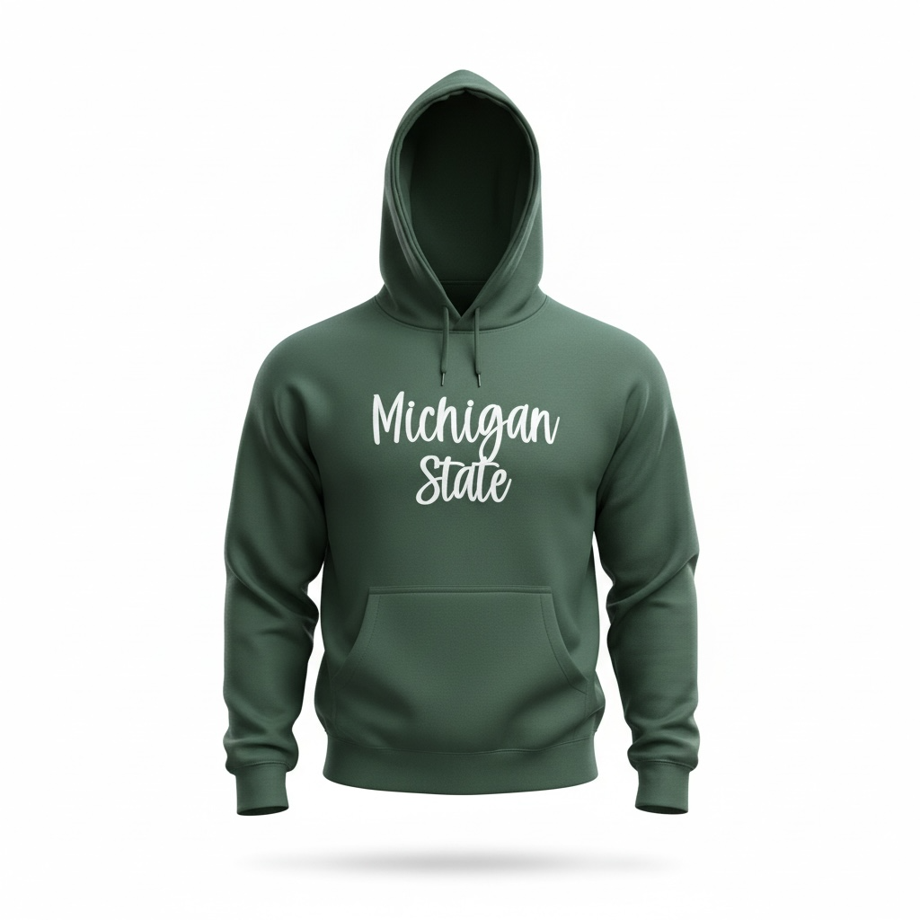 Michigan State Puff Embroidered Hoodie