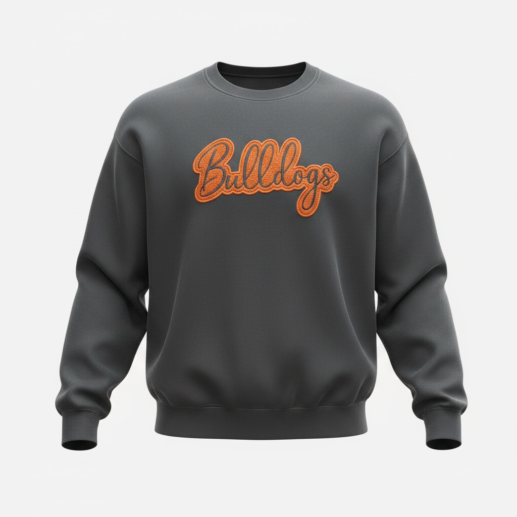 Bulldogs Glitter Embroidered Crewneck