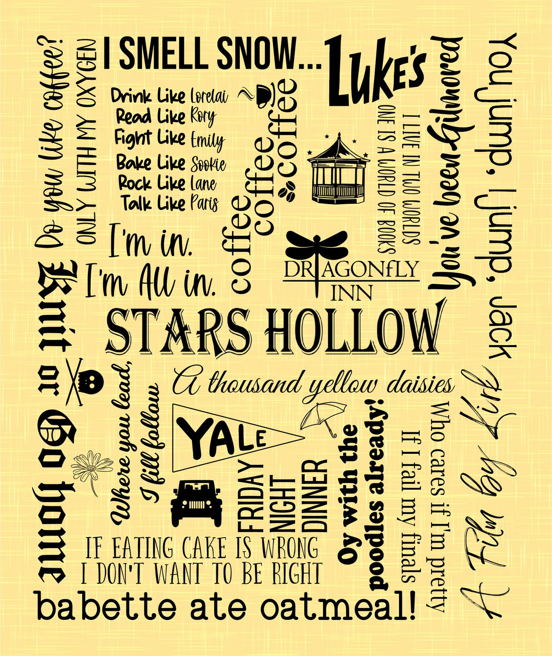 Stars Hollow Subway Art Sherpa Blanket