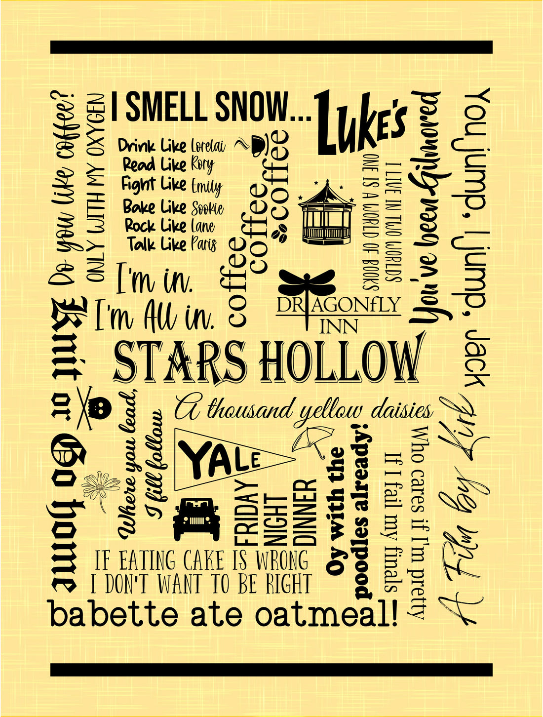 Stars Hollow Subway Art Sherpa Blanket