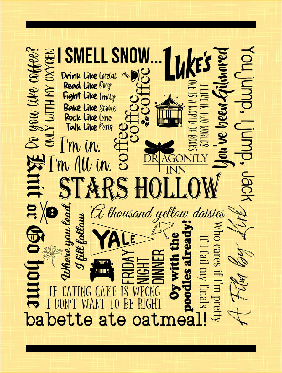 Stars Hollow Subway Art Sherpa Blanket