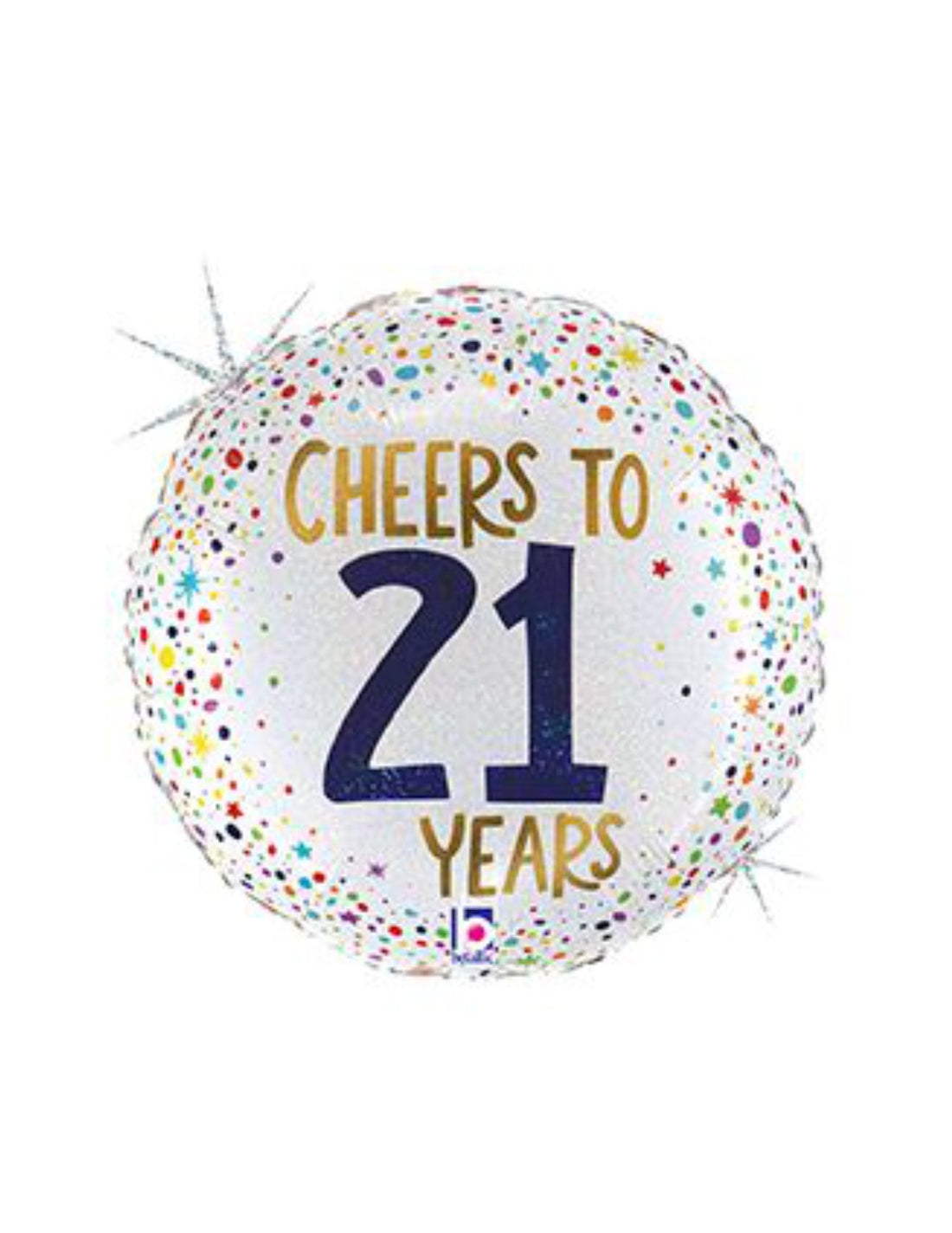 Cheers to 21 years 18" Foil Balloon