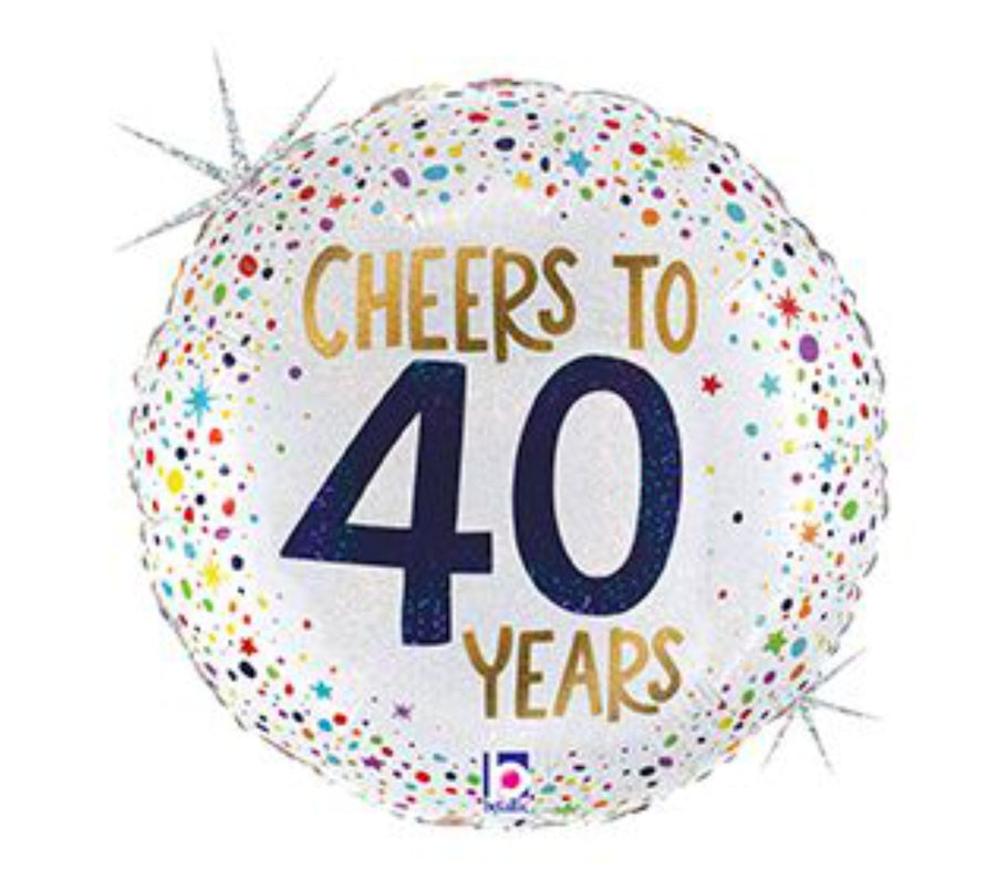 Cheers to 40 years 18" Foil Balloon