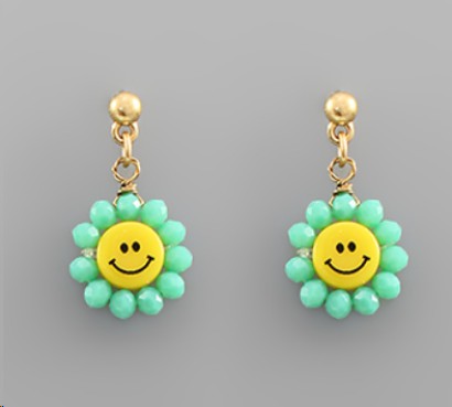 Smiley Face Flower Earring