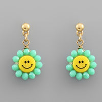 Smiley Face Flower Earring
