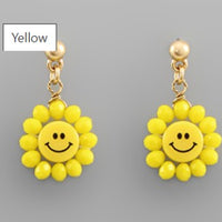 Smiley Face Flower Earring