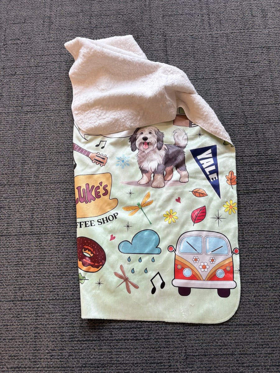 Stars Hollow Collage Sherpa Blanket