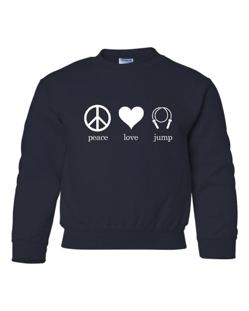 Peace Love Jump Crewneck