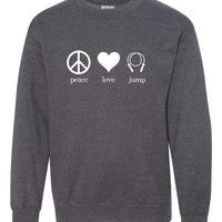 Peace Love Jump Crewneck