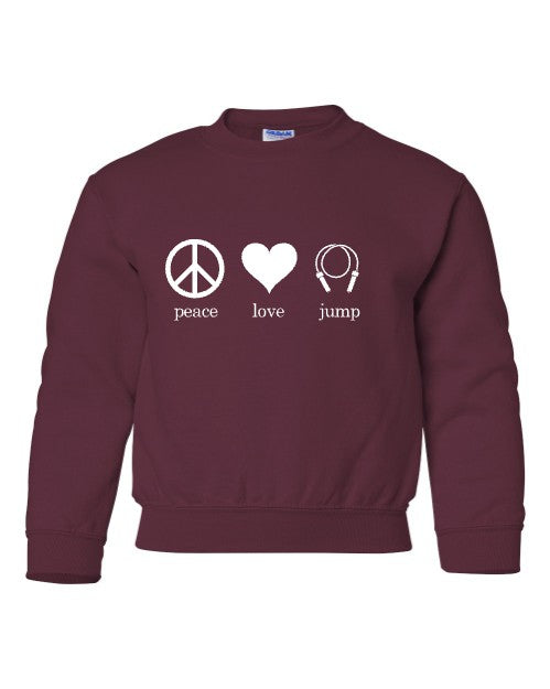 Peace Love Jump Crewneck