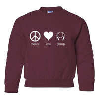 Peace Love Jump Crewneck