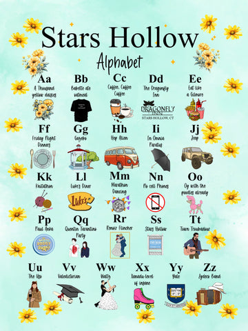 Stars Hollow Alphabet Sherpa Blanket