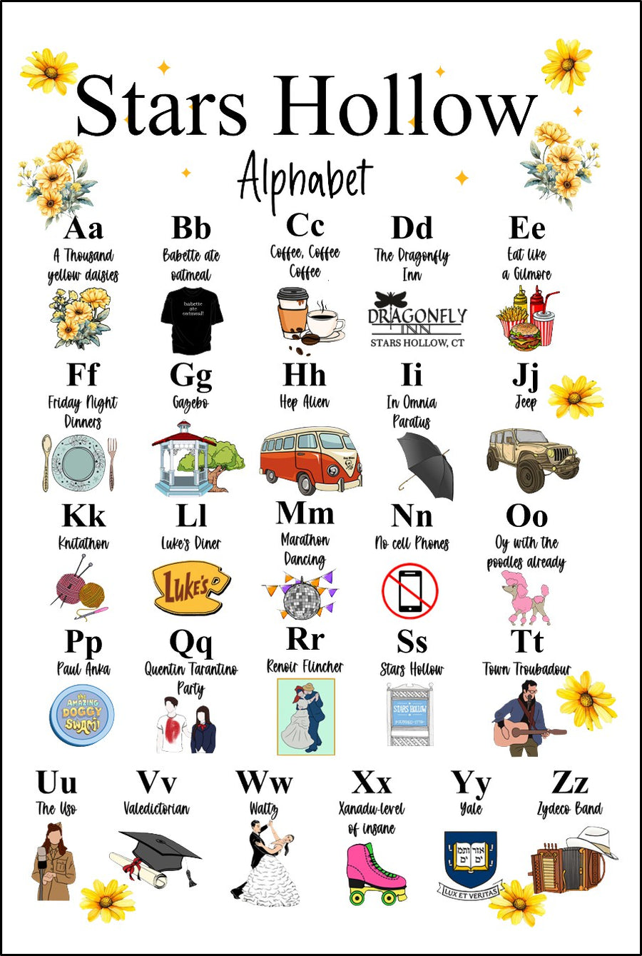 Stars Hollow Alphabet Tea Towel
