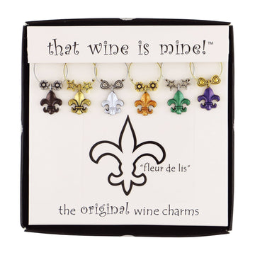 6-Piece Fleur de Lis Painted Wine Charms