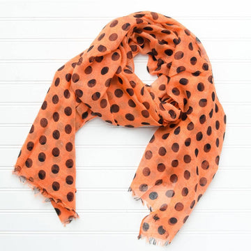 Large Traditional Polkadots-Orange Black