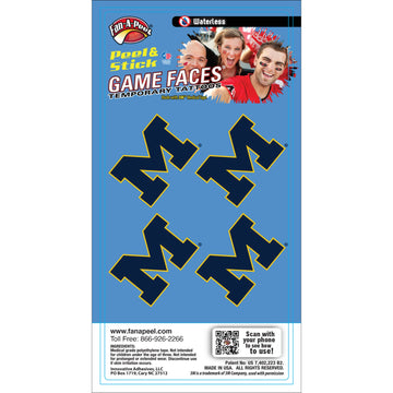 Michigan Game Faces® Temporary Tattoos