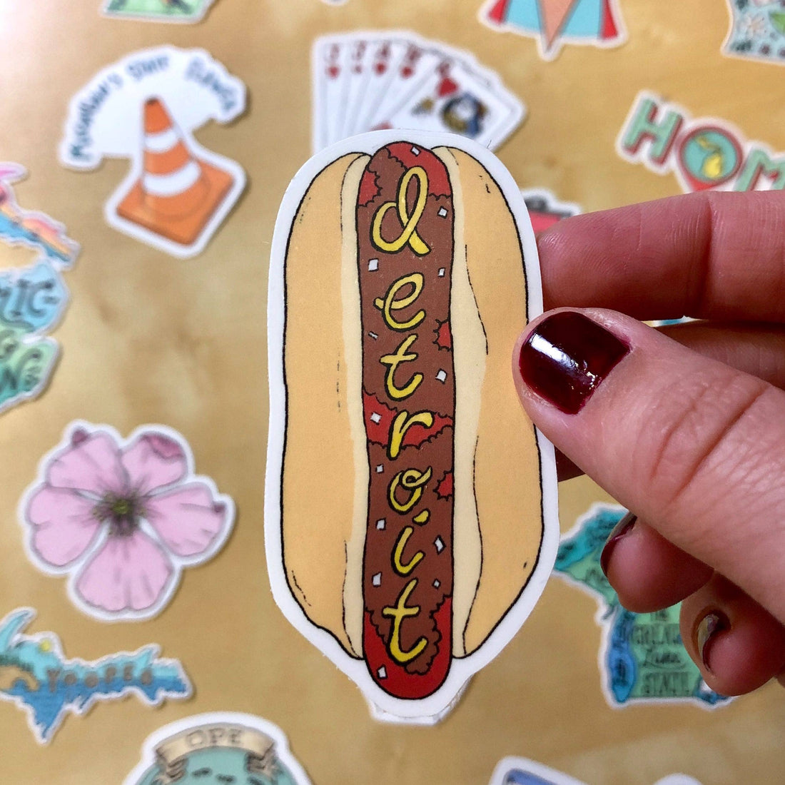 Detroit hot dog  - Michigan Sticker