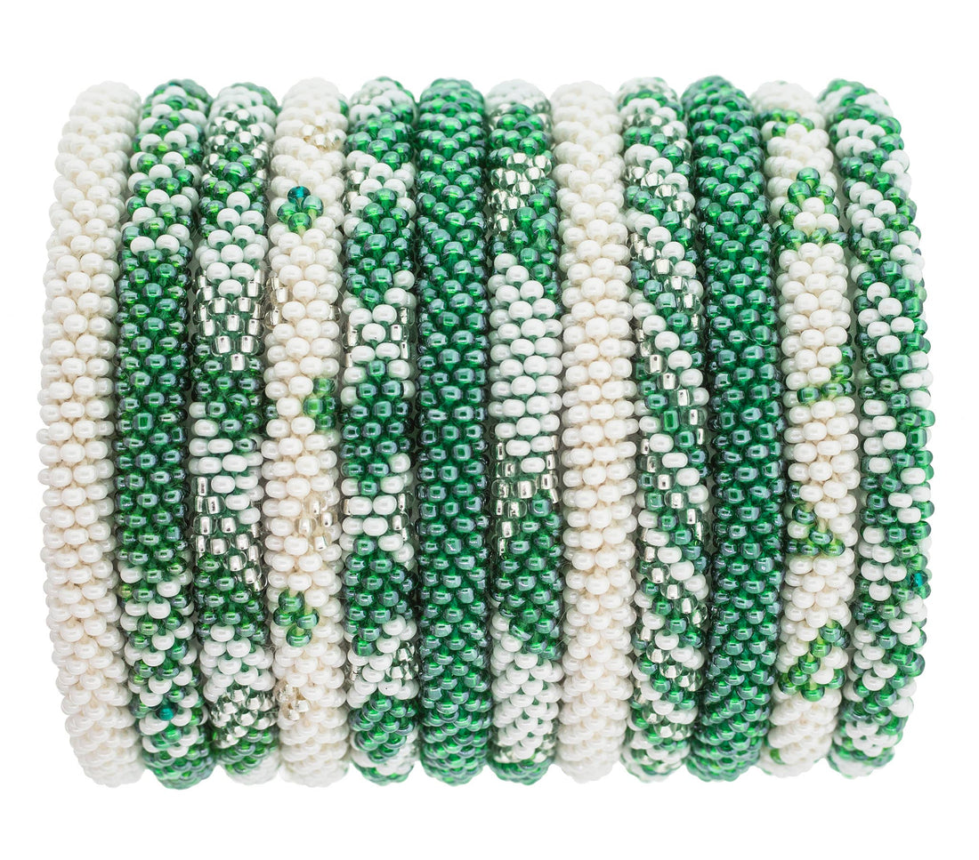 Green & White Roll-On® Bracelet
