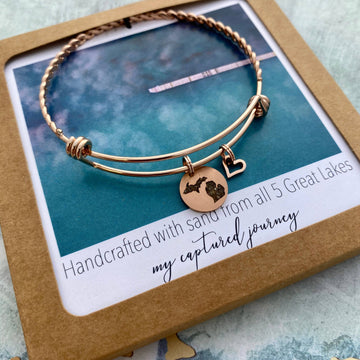 Michigan Sand Cutout Expandable Bracelet