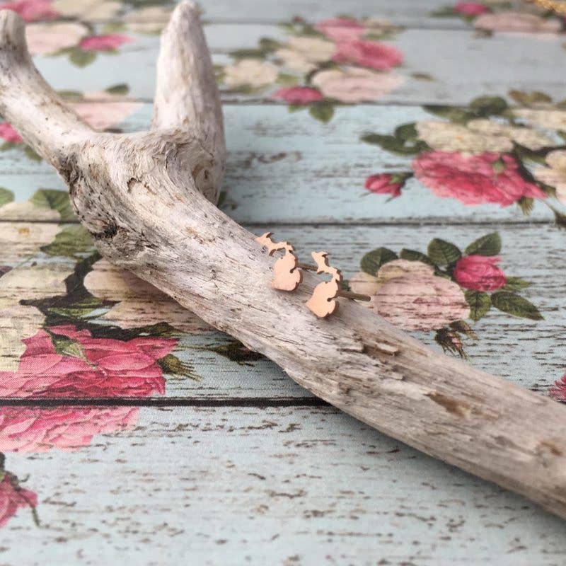 Michigan Stud Earrings - rose gold