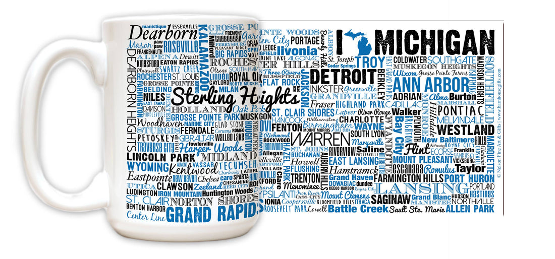 Cities of Michigan State Mug