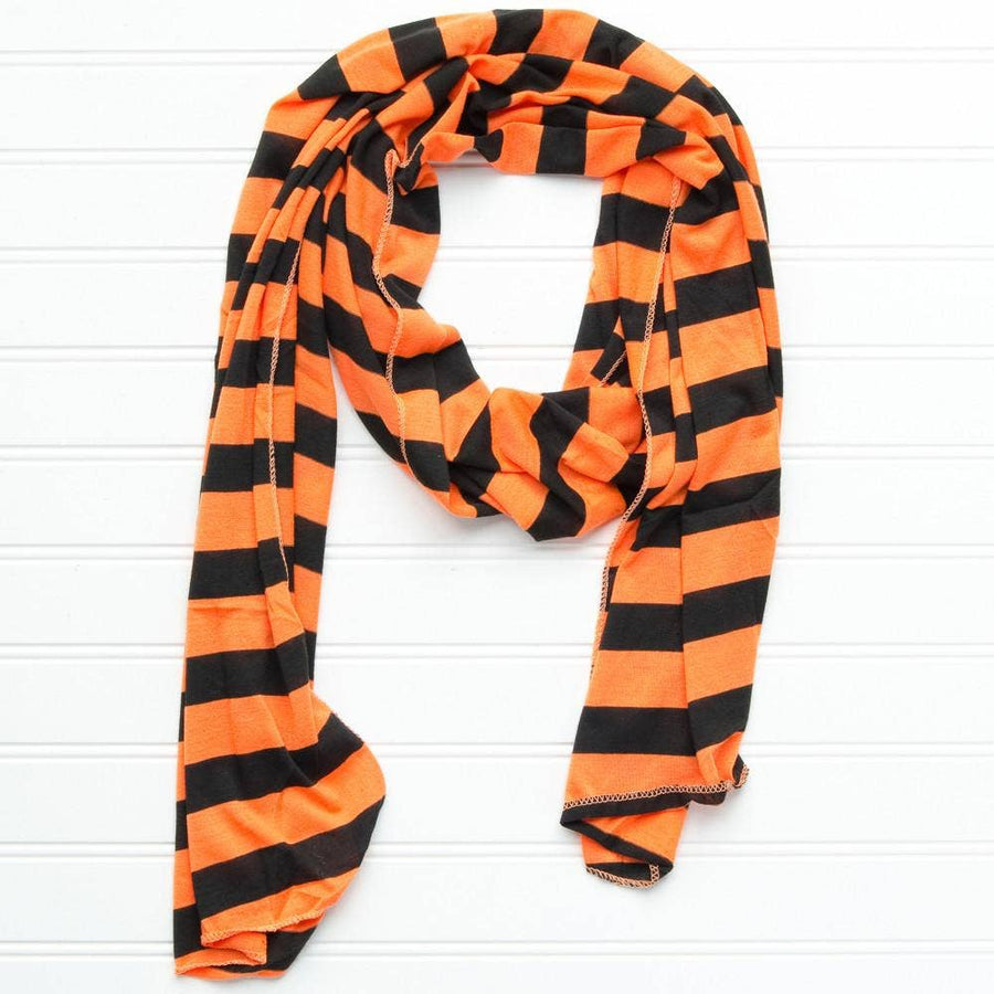 Jersey Striped Scarf - Orange - Black