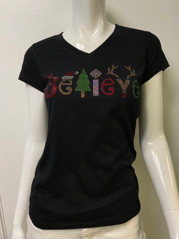 Believe Rhinestone Tee