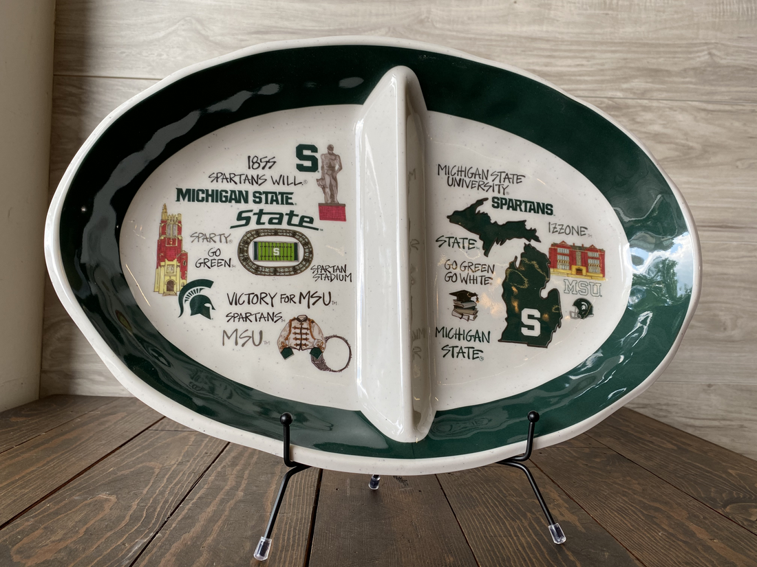 Michigan State 2 section platter