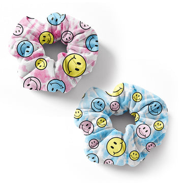 Tie Dye Smiley Face Scrunchie