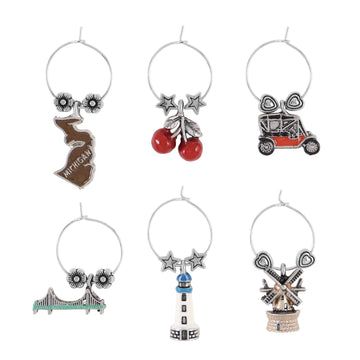 6-Piece Michigan Wine Charms